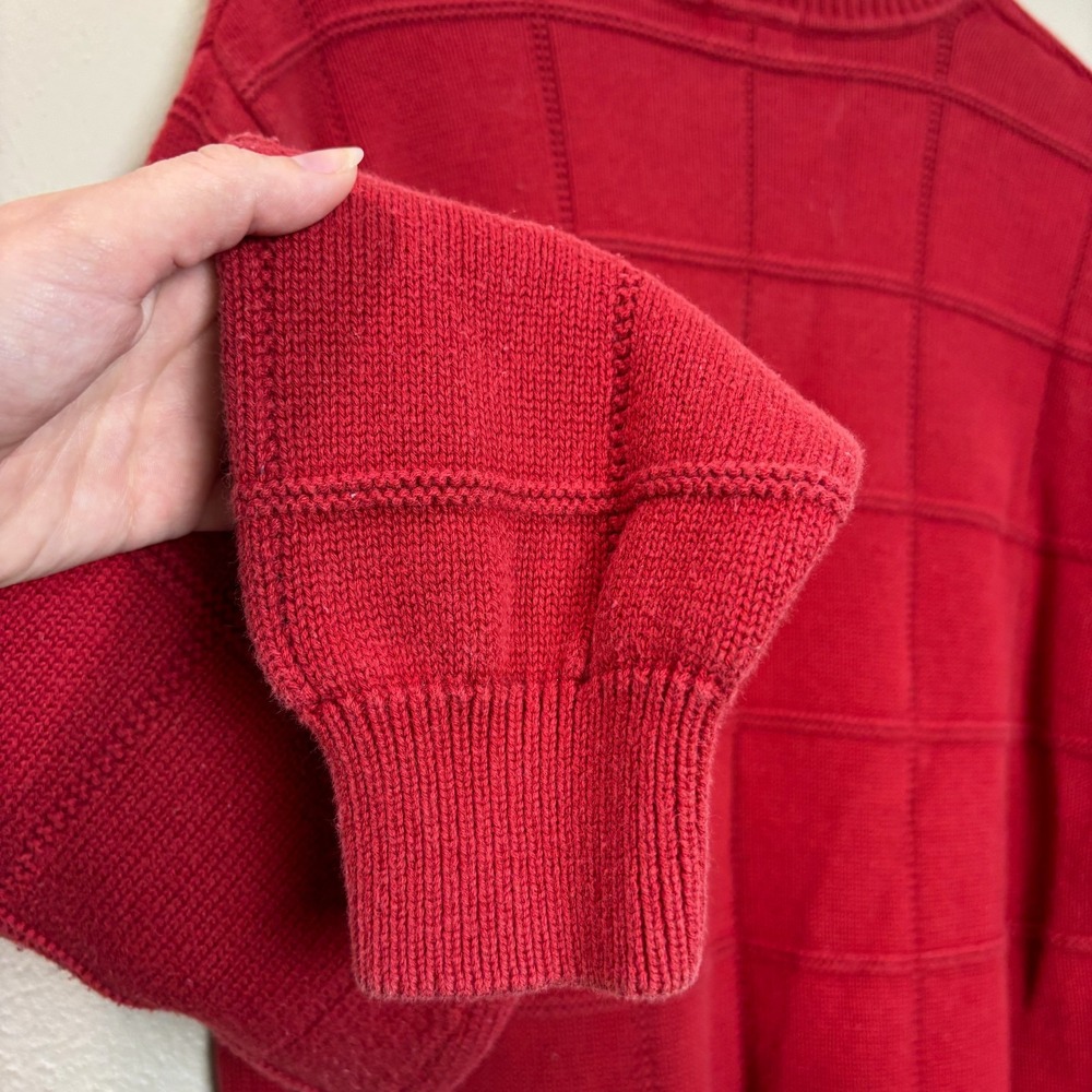 Vintage‎ IZOD Sweater Men's Medium Red Pattern Knit Pullover Box Pattern Casual - Picture 9 of 10